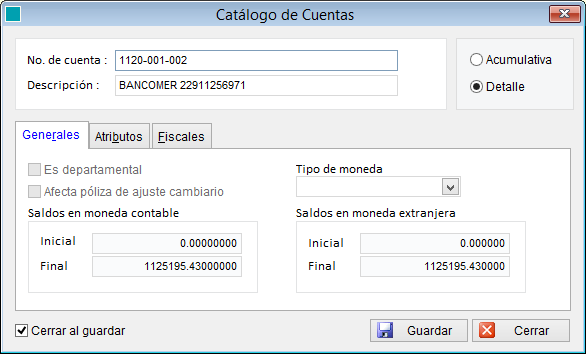 Manejo robusto y eficiente del catálogo de cuentas